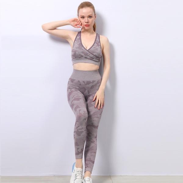 Light Camo ZH High Waisted Workout Leggings And Crop Top Set 3D Criss Cross Back