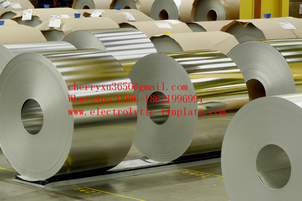 China Food Grade ETP T1 T49 T53 T57 T65 700mm Electrolytic Tinplate Sheet coils SPTE TFS factory