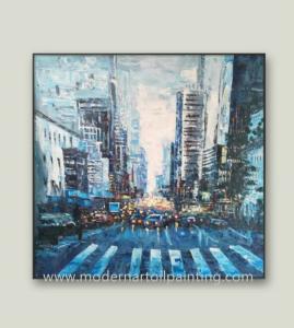 China Palette Knife Cityscape Streetscape Oil Paintings Modern Canvas Art For Home Decoration factory