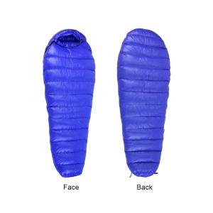 China Cold Weather Down Mummy Sleeping Bag Waterproof Blue Childrens Sleeping Bags 20D Nylon factory