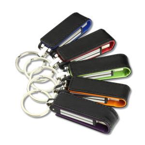 China USB Flash Memory Stick Customized Logo Leather USB Drive for free logo print factory