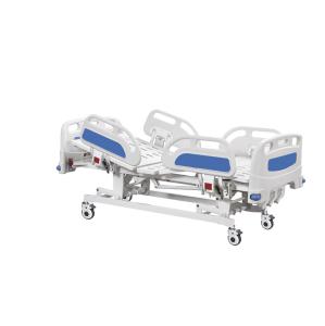 China Three Crank Patient Bed Manual Hospital Bed With Luxurious Central Locking Castors factory