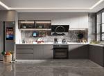 Particleboard MDF Plywood PVC PET Melamine Finished Kitchen Cabinet