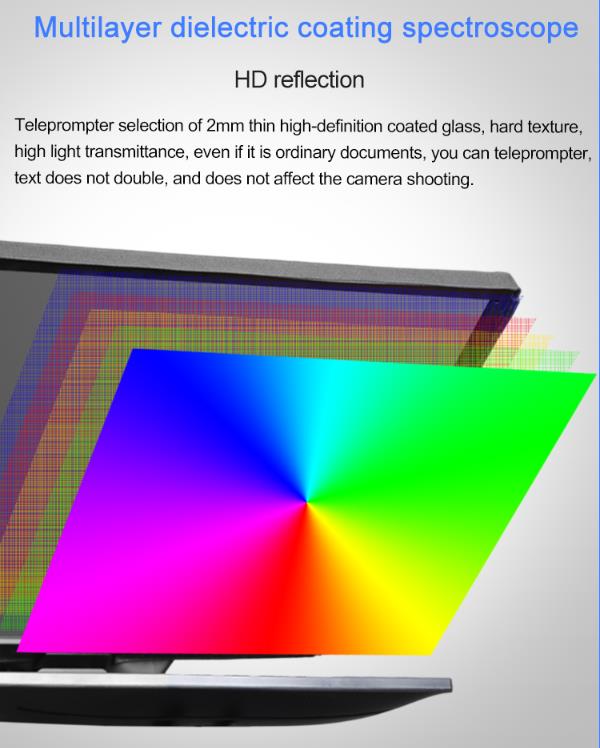 TS-200P Studio Single Mirror Monitor Teleprompter with Caster and Wireless Remoter