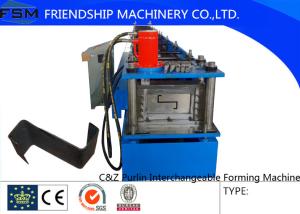 China Steel Purlins Z Purlin Roll Forming Machine With Hydraulic Punching 1.2mm - 3.5mm factory