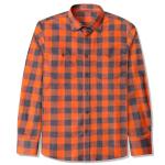 Couple Men′s Flannel Checked Shirt Buckle Ordinary Fitted Long-Sleeved Casual
