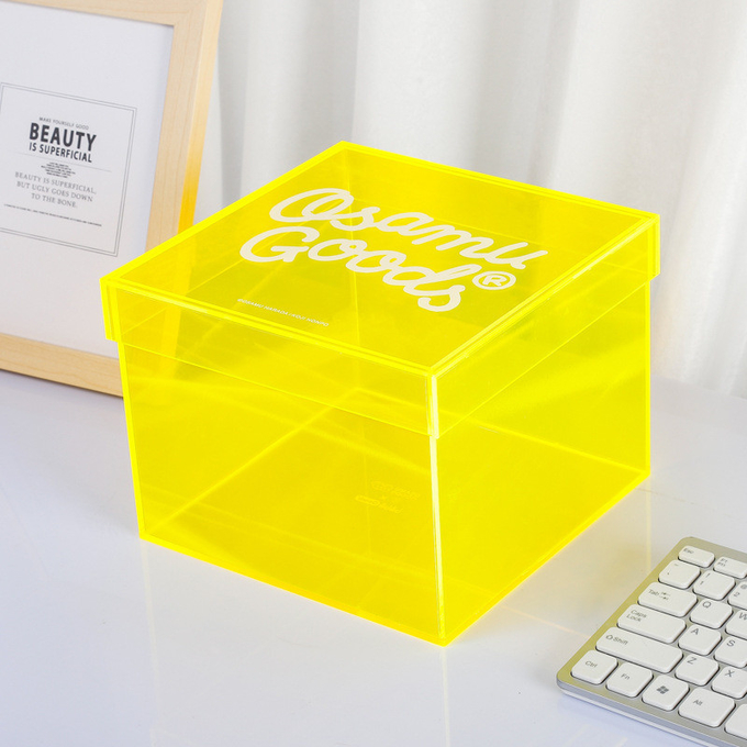 Factory Customized Color Acrylic Storage Box With Lid For Food Rose Candy Display