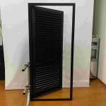 Lock System Customized Aluminium Double Hinged Doors Aluminum Blade Shutter Door
