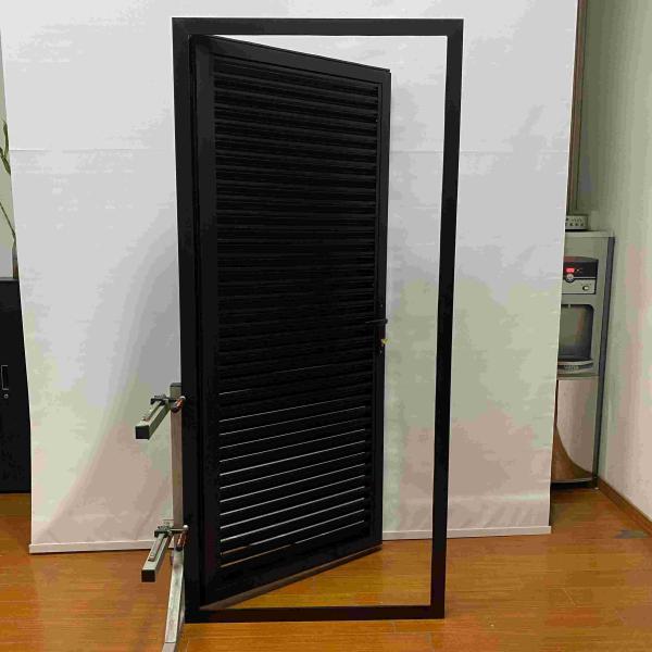 Lock System Customized Aluminium Double Hinged Doors Aluminum Blade Shutter Door