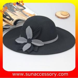 China 8300399 Sun Accessory customized winner fashion 100% Australia wool felt floppy hats, women hats and caps wholesaling factory