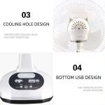 Household Solar Powered Pedestal Fan 12 Inch 2 Speeds With LED Light