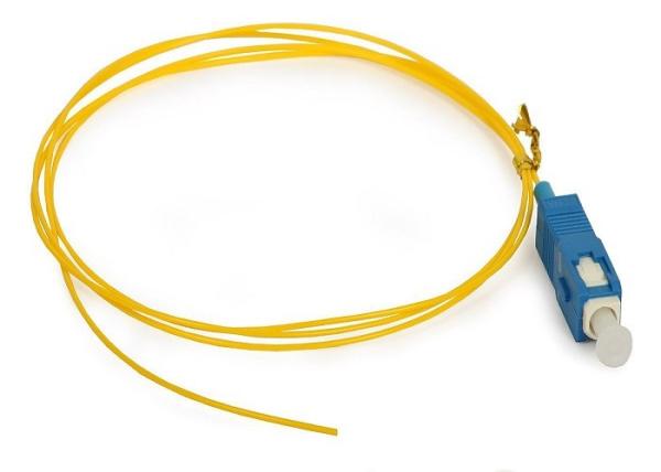 Yellow SM Pigtail Fiber Optic Cable G652D Simplex 0.9 / 2.0mm LSZH For CATV