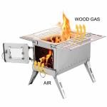 Folding Stainless Steel Wood Burning Stove Ideal for Outdoor Camping and Hiking