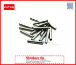 Jiayang 15mm silver color plated round shape flat end metal aglets for sneaker