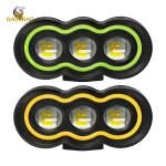 Plastic Green Yellow 3 LED Motorcycle Headlight LED Accessory Lights Motorcycle