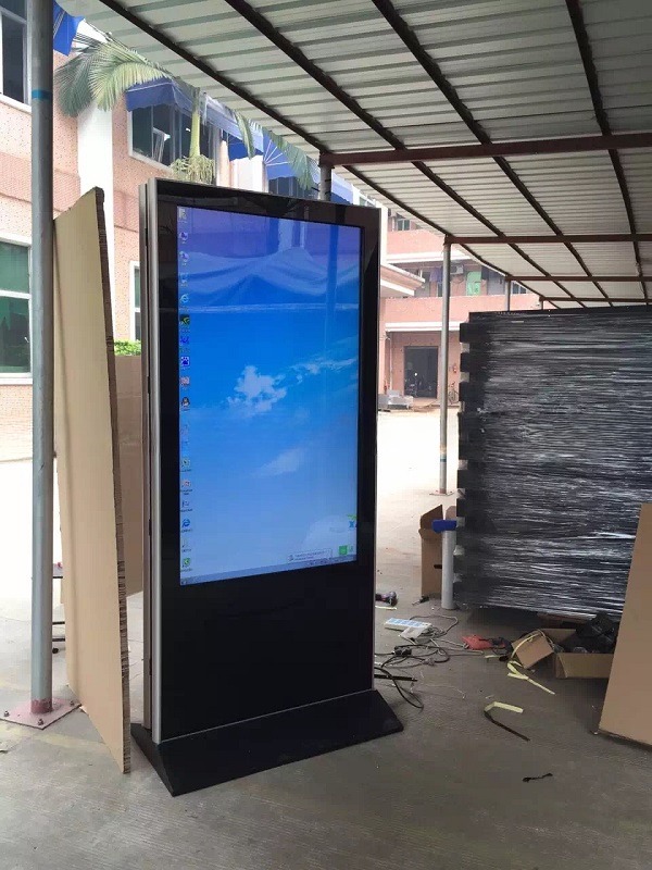 4K UHD indoor android dual panel 55 inch LCD LED standing kiosk