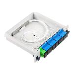 SCUPC Optic Fiber Splitter 1X8 , Cassette Card Insertion Optical PLC Splitter
