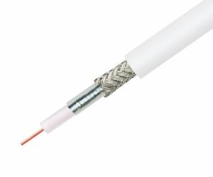 China 75ohm CCTV CATV RG59 Flexible Coaxial Cable RF Cable AM Braiding 20AWG Solid OFC Conductor factory