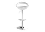 Chrome Base 42*46mm Counter Height Bar Stools White ABS Plastic Hotel High Chair