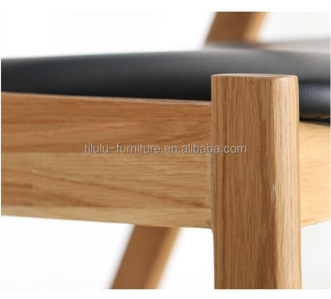 Mail packing Y Leisure Facilities Nordic Oak Wood Leather Chair Classical Wood Dining Chairs Restaurant Chair