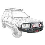 Land Cruiser LC100 Black Steel Front Bumper for Direct Pickup Truck OEM