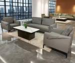 Modern Office Double Reception Leather Sofa Set High Resilience Sponge Top
