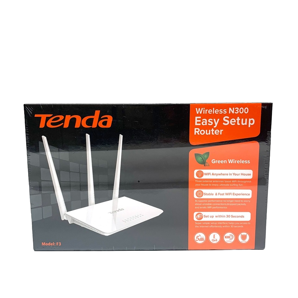 Ten-Da F3 300Mbps Wireless Home Router 2.4GHz 3 Antennas Multi Language Firewall