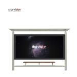 Galvanized Steel Powder Coating Bus Stop Shelter 250W With Advertising Rear Wall
