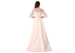 O Neck Half Sleeve Evening Dresses / Royal Prom Party Dress For Dinner