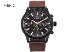 Waterproof Men's Quartz Watch Chronograph 6 Pointers Leather Strap Wristwatch