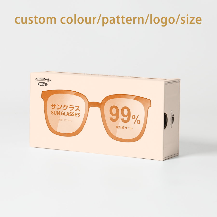 Sun Eyeglasses Box White Coated Paper Box Custom Size Accepted Gold Foil Printing