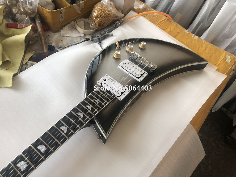 Outlet 6 string electric guitar moon guitar in silver paint rosewood fingerboard kinds color is available free shipping