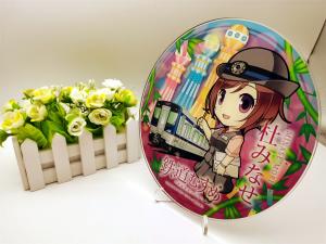 China Colorful Acrylic Stand Figures Railway Souvenir Circular 200mm Size factory