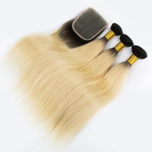 China Full Cuticle 8A 1b 613 Human Hair Extensions Double Drawn Strong Weft factory