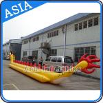 Yellow Dragon Banana Shaped Inflatable Boats 12 Person Water Sport Games For