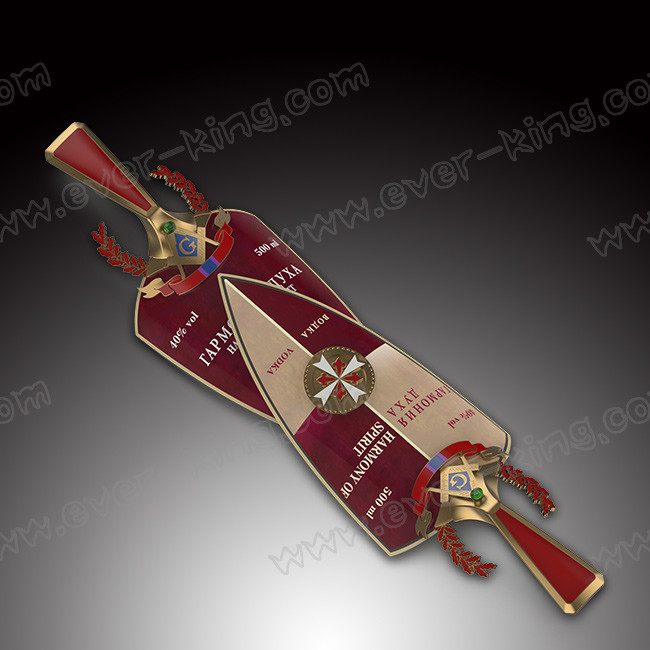 Metal Label Vodka Glass Bottle Custom Designed 700ml