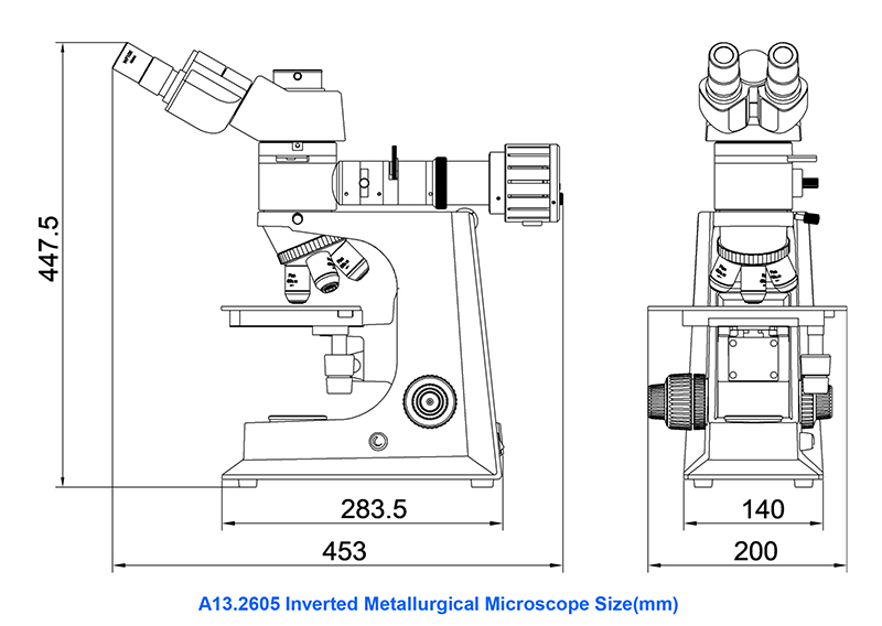 50X - 500X Binocular Metallurgical Microscope 500X Halogen OPTO-EDU A13.2605-A