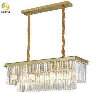 China E14 Led Glass Pendant Light Copper And Crystal Material Bronze Color factory
