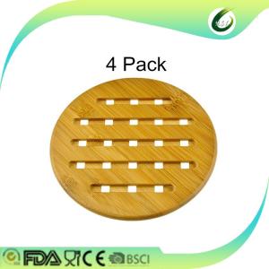 China cheap weaving bamboo round pot coaster factory