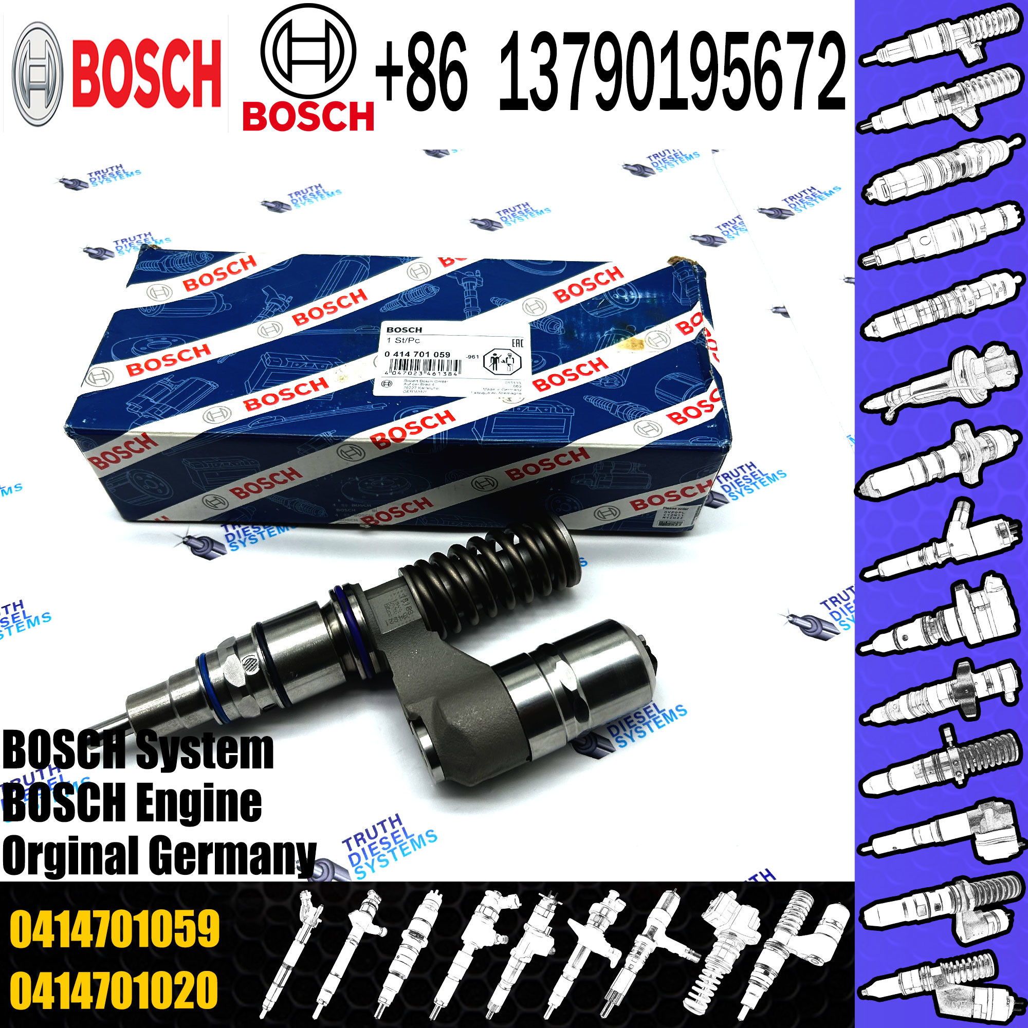 Fuel Injector 0414701038 0414701039 0414701063 For SCANIA Injector R500 1548472 1766553 1539350