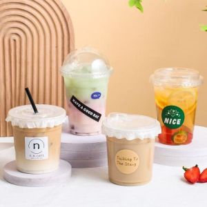 China Disposable Transparent Pet Plastic Cup Custom Logo Iced Coffee Cup factory