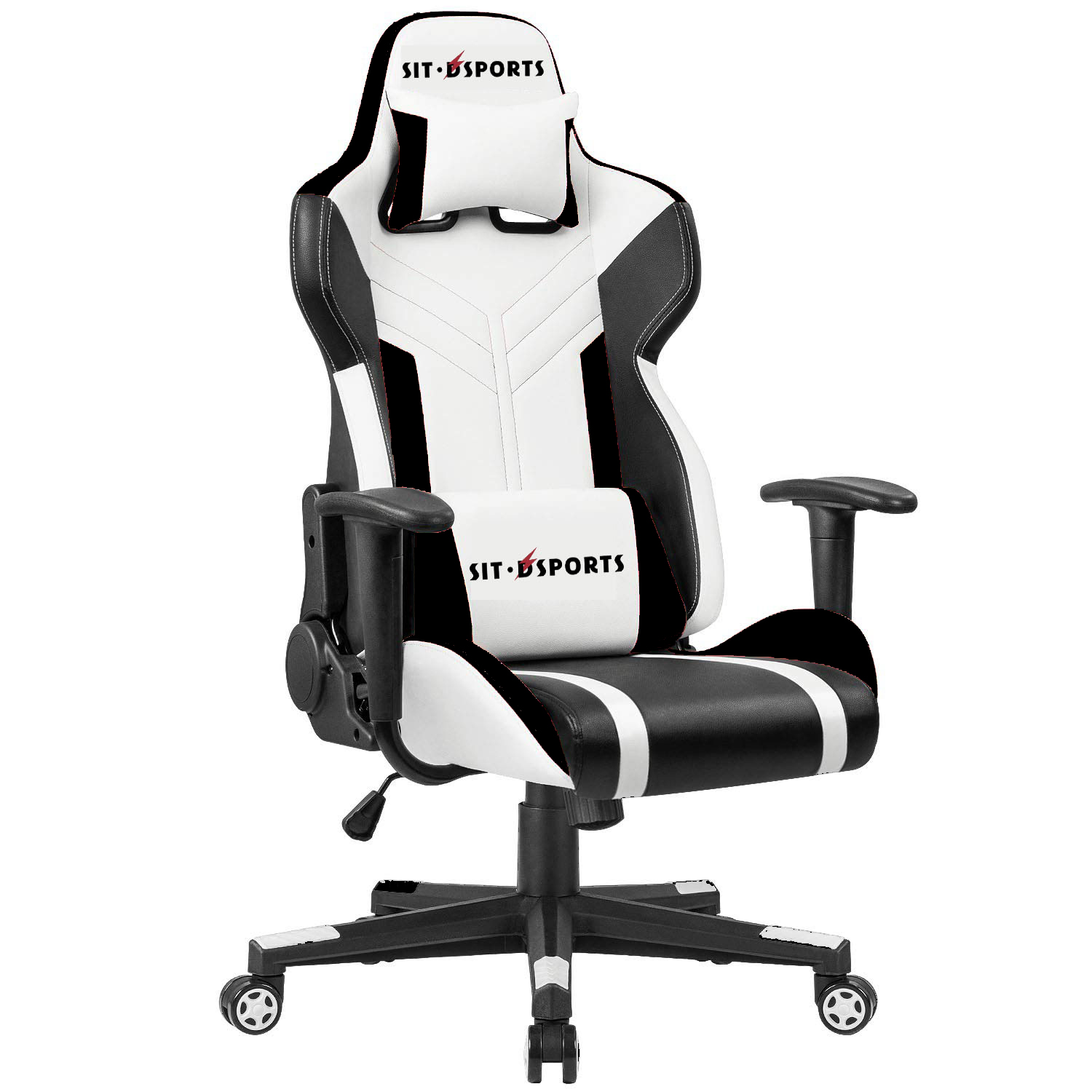 Comfortable White PU Leather Racing Gaming Chair for Professional E-sports Performance
