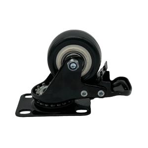 China PU Swivel Plate Caster Wheels with brake For Furniture 50MM No Noise Castor factory