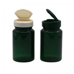 China PET 150ml Bottle Wide Mouth Plastic Empty Bottles 5oz Capsule Containers with Flip Cap on sale