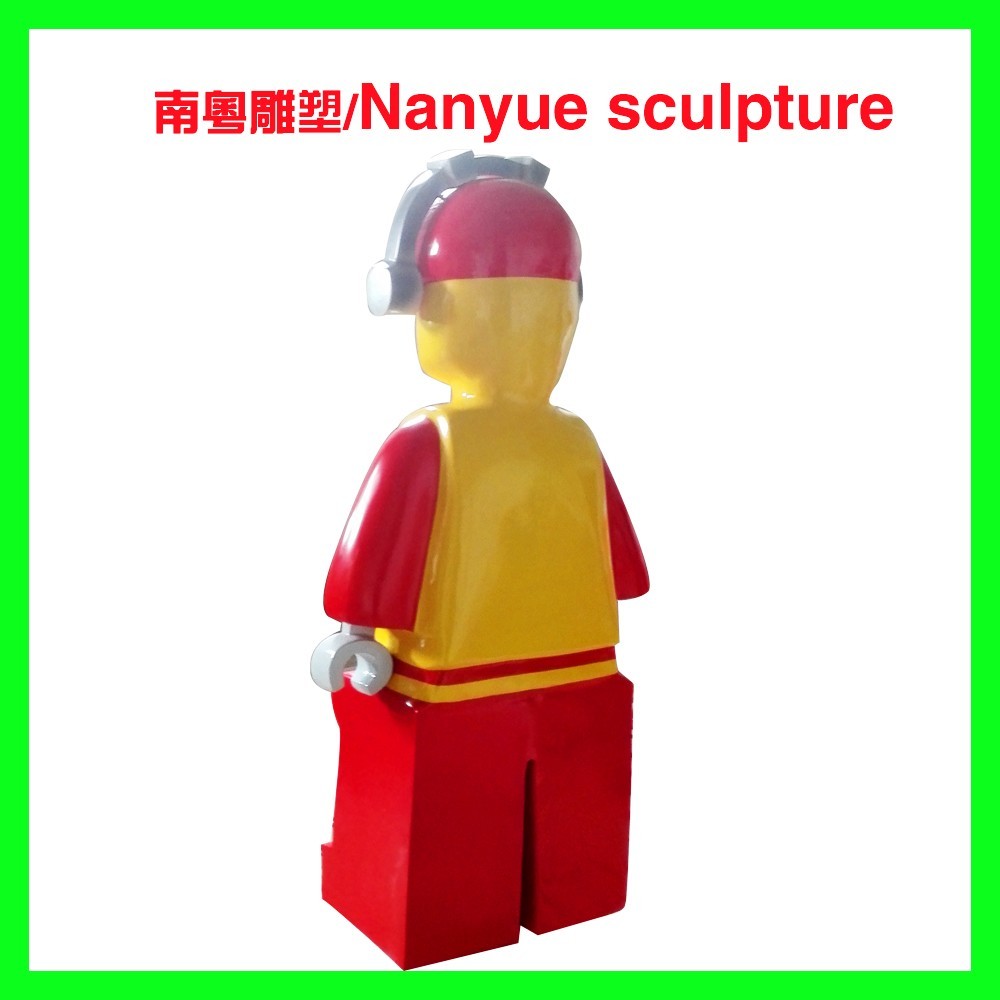 cartoon statue lego character statue life size colorful as decoration model in children amusement garden