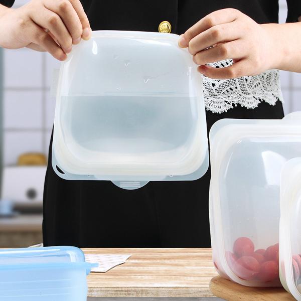 Stand Up Platinum Food Grade Silicone Reusable Storage Bag Leakproof Dishwasher Safe Silicone Lunch Box StorageContainer