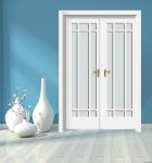 composite Interior Double Doors With Glass , WPC Corrosion Proof Doors