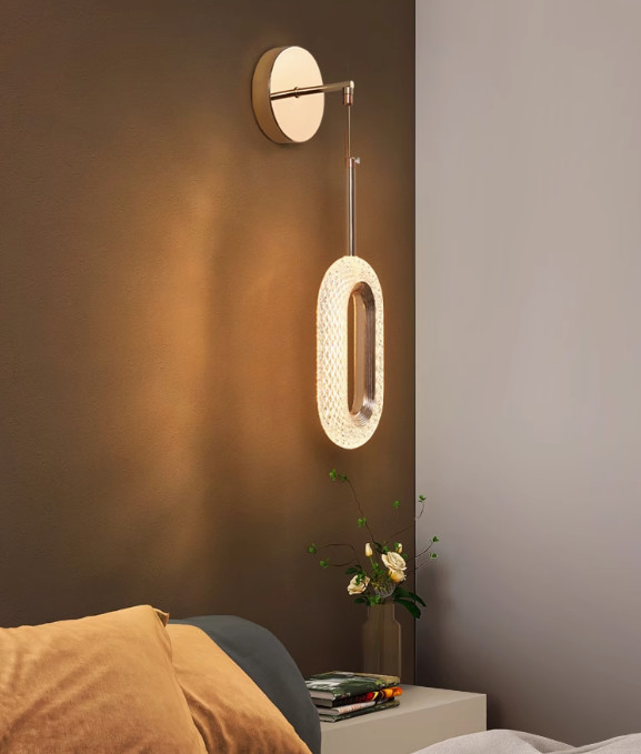 Wall lamp bedroom bedside lamp simple modern living room background wall lamp Nordic light luxury creative villa hotel corridor lamp