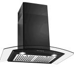 SS Arc Glass Chimney Hood Kitchen Island Range Hood Household Appliance
