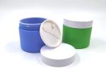 Light Plastic Cosmetic Jars Frosted Blue Green With ABS Lid 300ml